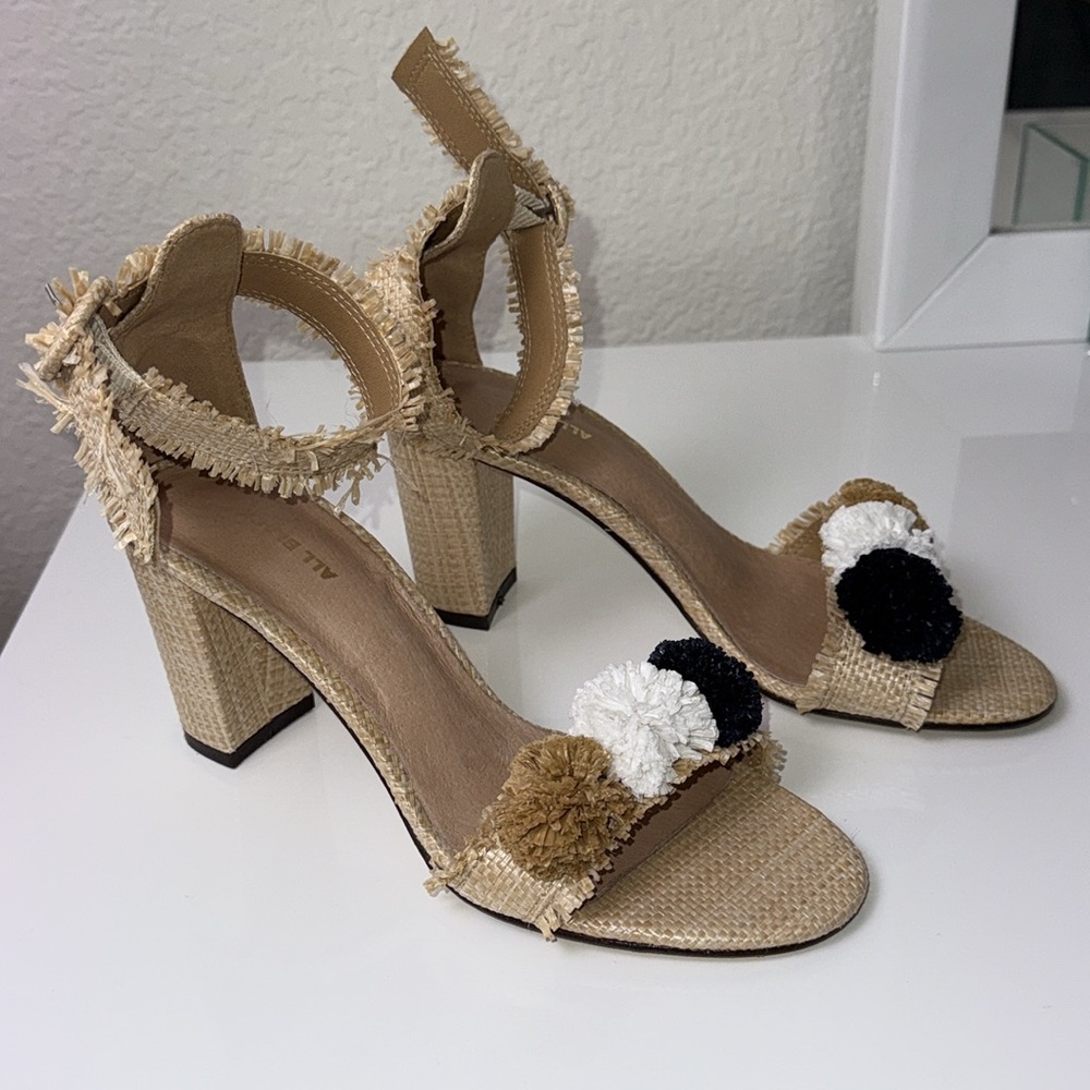 All Black Raffia Heels - Size 7.5